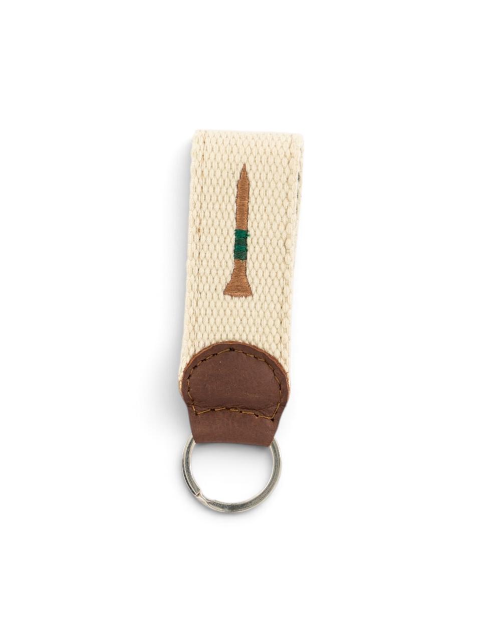 Woven Key Ring in cream tee #color_Cream with Tee