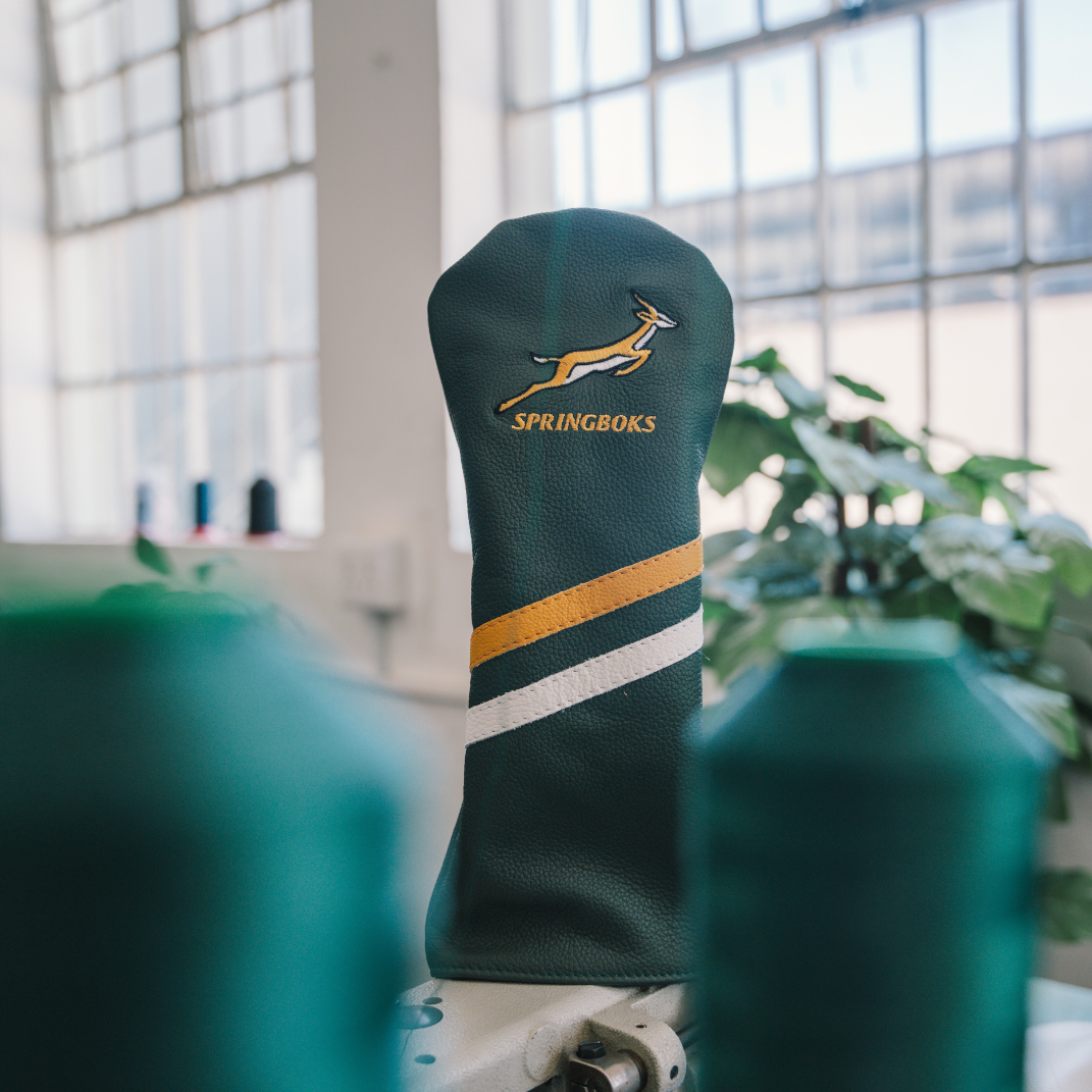 Green and Gold Striped Headcover