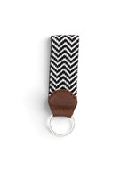 Woven Key Ring in black herringbone #color_Black Herringbone