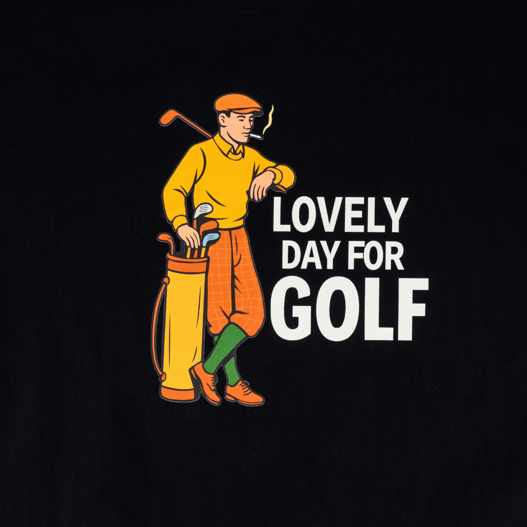Lovely day for golf - Black T-shirt