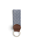 Woven Key Ring in navy herringbone #color_Navy Herringbone