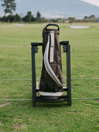 Brown, Cream Trim Leather Sunday Bag golf bag, view 2