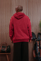 Back of the burgundy hoodie