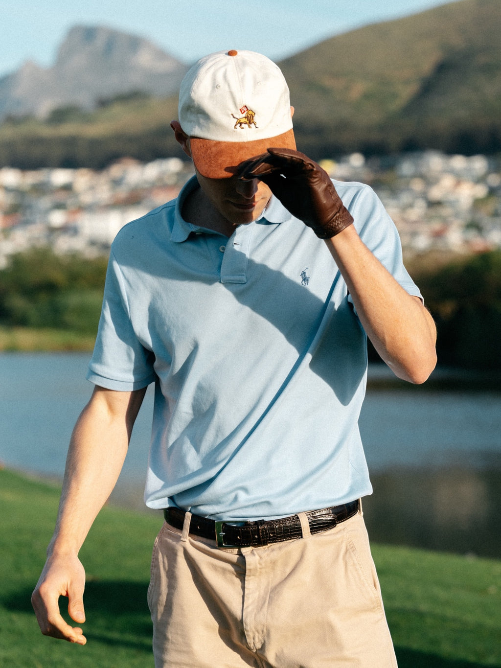 Lion Corduroy cap in burnt orange, view 5 #color_Burnt Orange