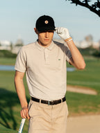 Woven Lion Adjustable cap in navy #color_Navy
