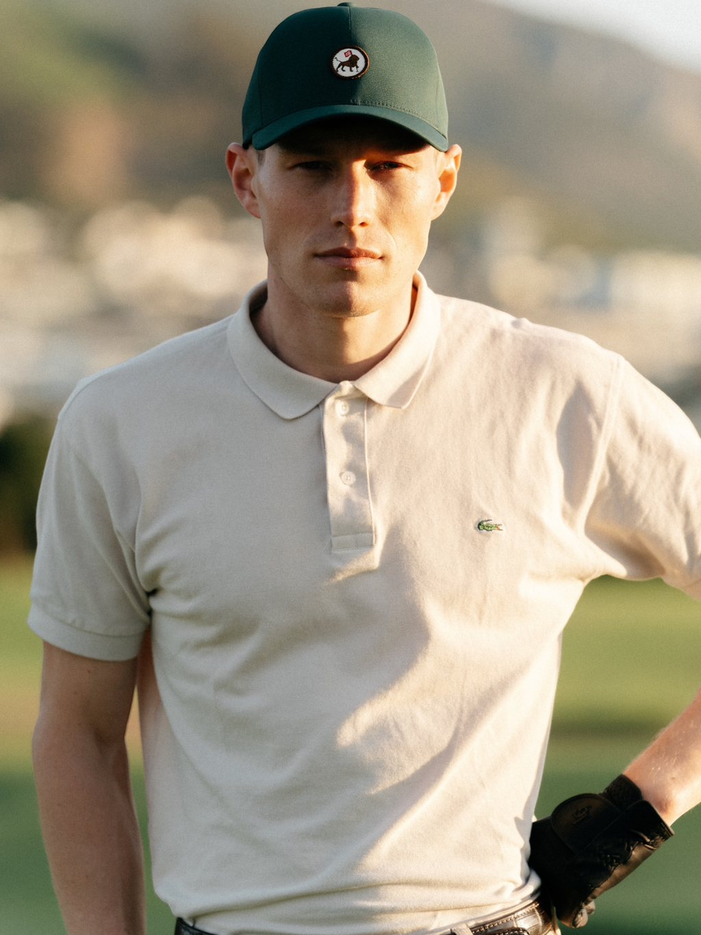 Woven Lion Adjustable cap in green, view 2 #color_Green
