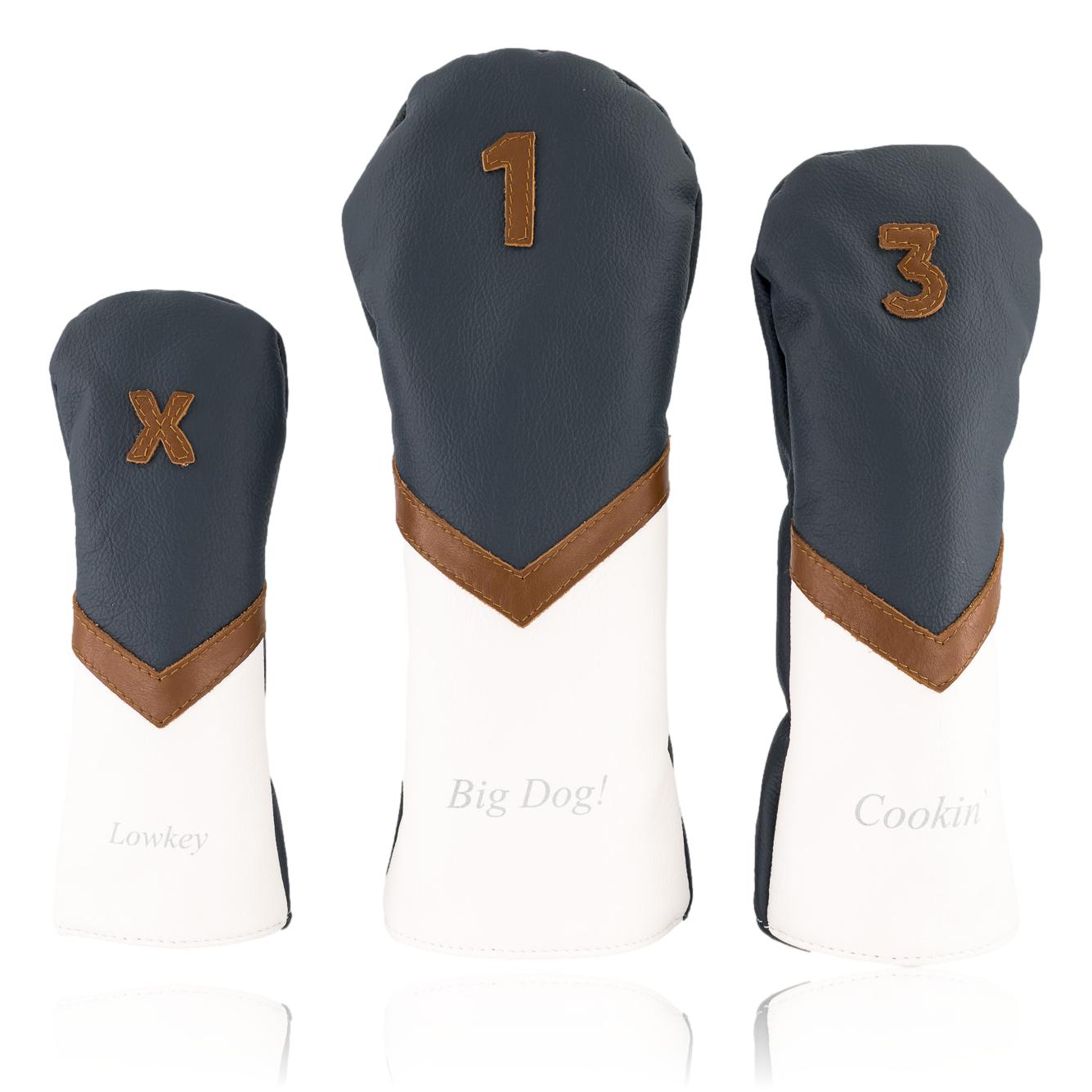 Navy, Brown & White Headcover