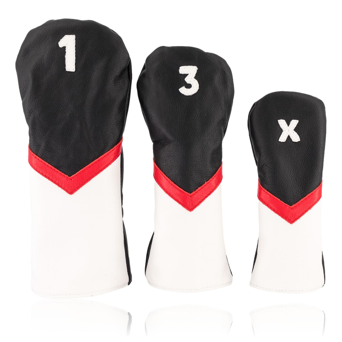 Black, red and white Headcover