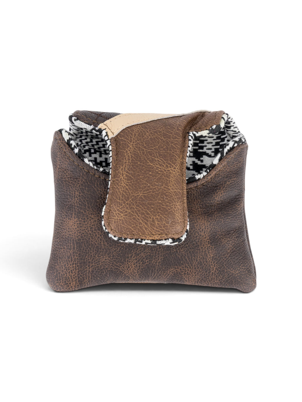 Mallet Putter Cover in two tone brown with stripes, view 2 #color_Two Tone Brown with Stripes
