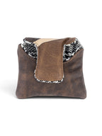 Mallet Putter Cover in two tone brown with stripes, view 2 #color_Two Tone Brown with Stripes