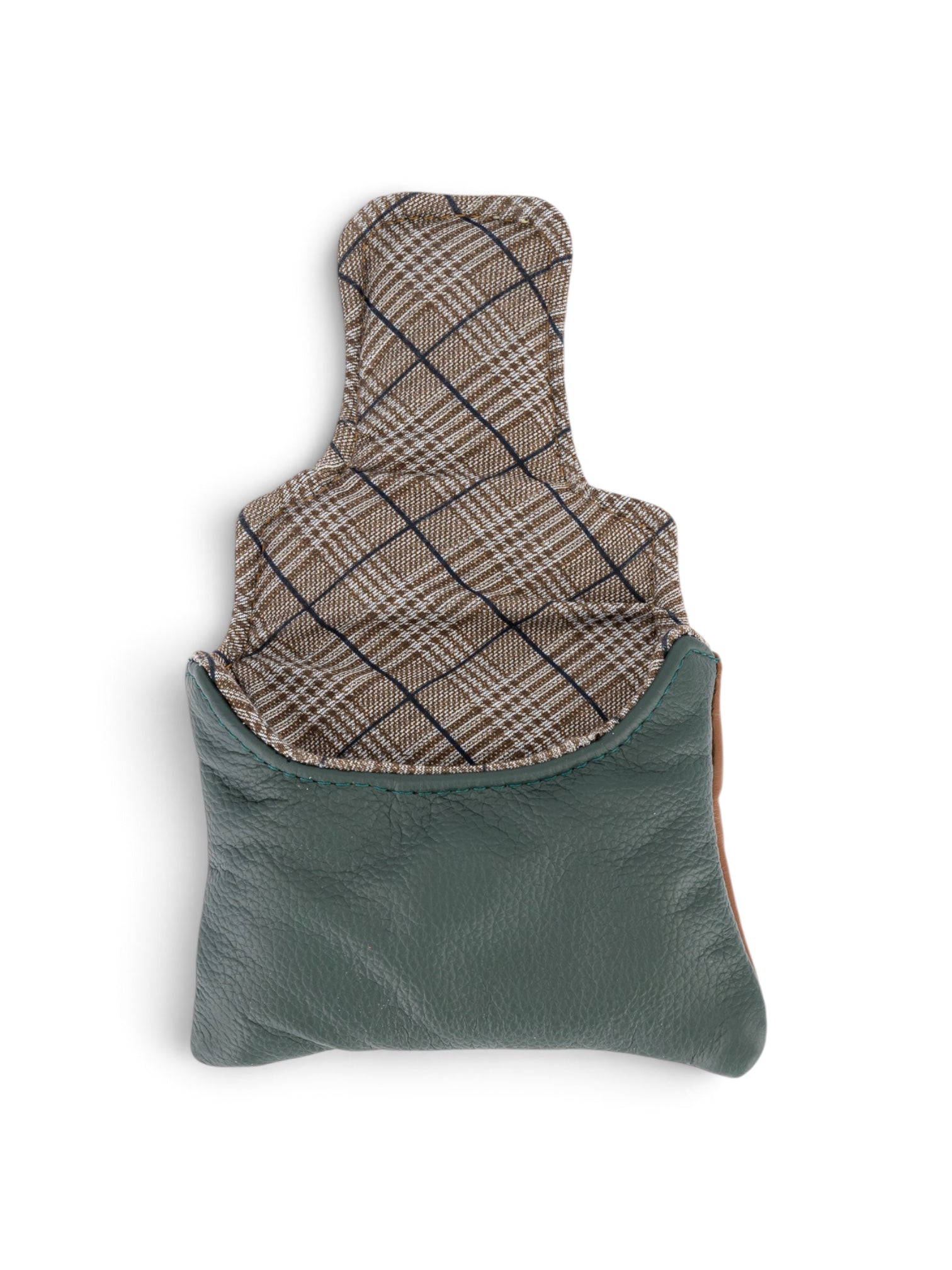 Mallet Putter Cover in green & tan #color_Green & Tan