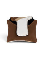 Mallet Putter Cover in white, tan & cream #color_White, Tan & Cream