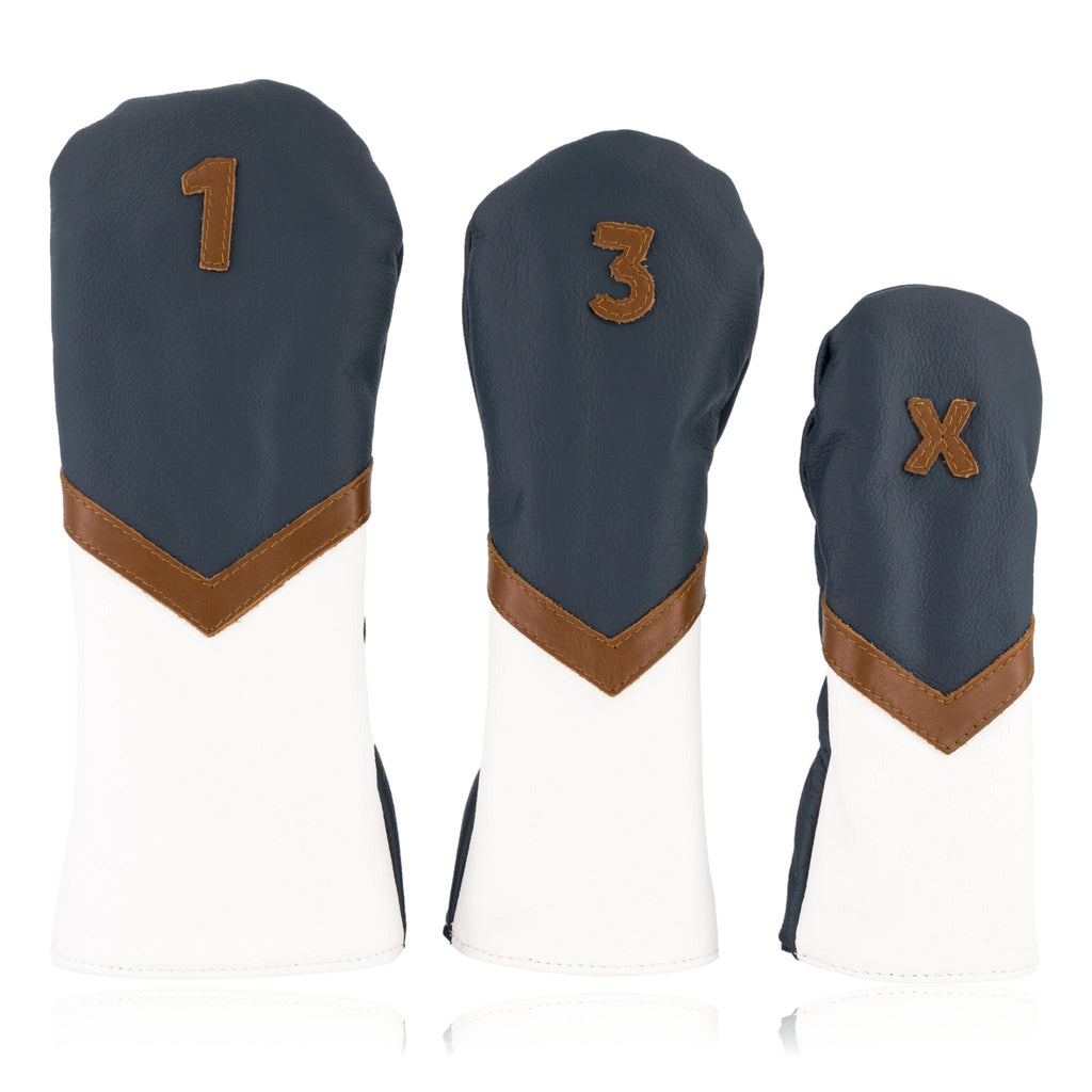 Navy, Brown & White Headcover
