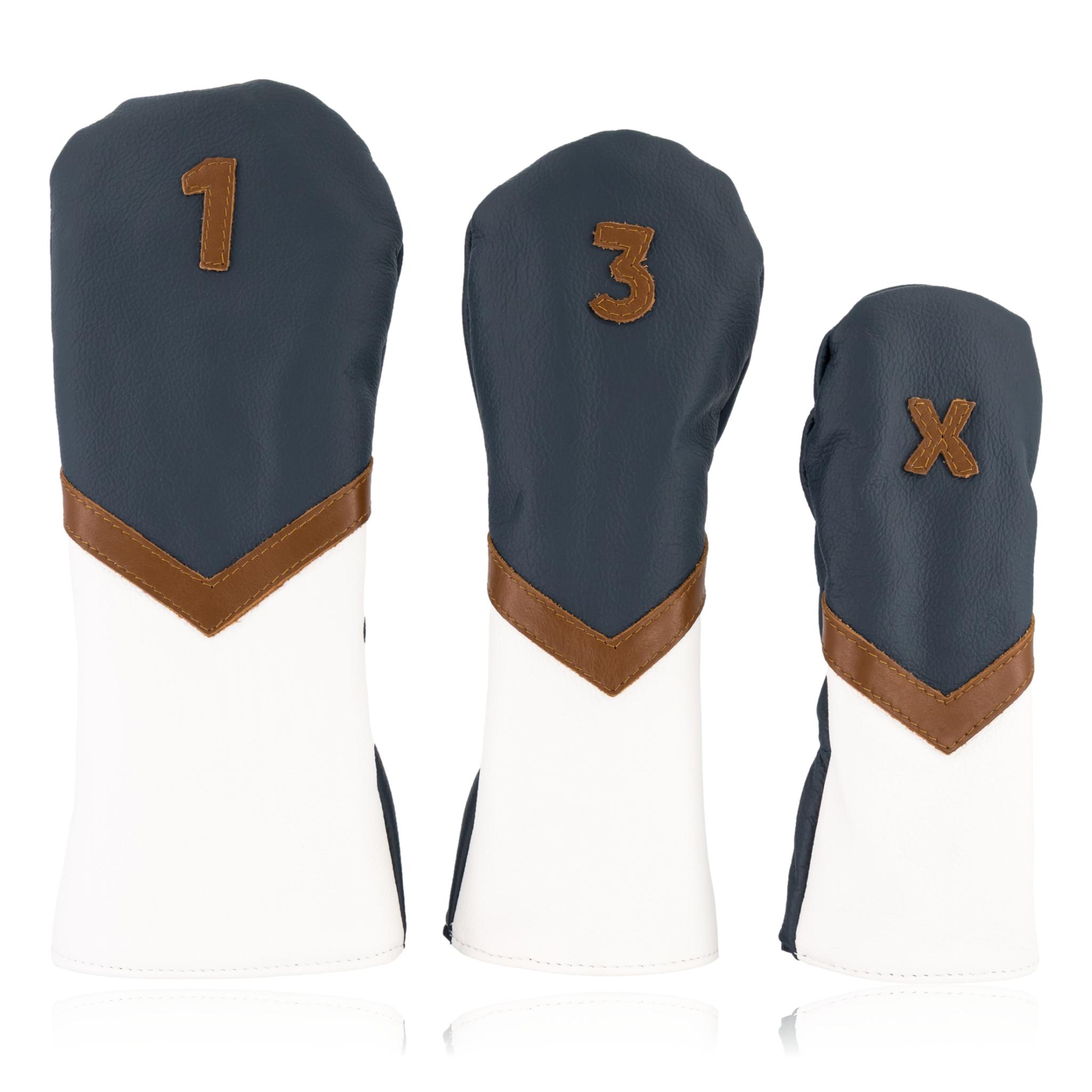 Navy, Brown & White Headcover