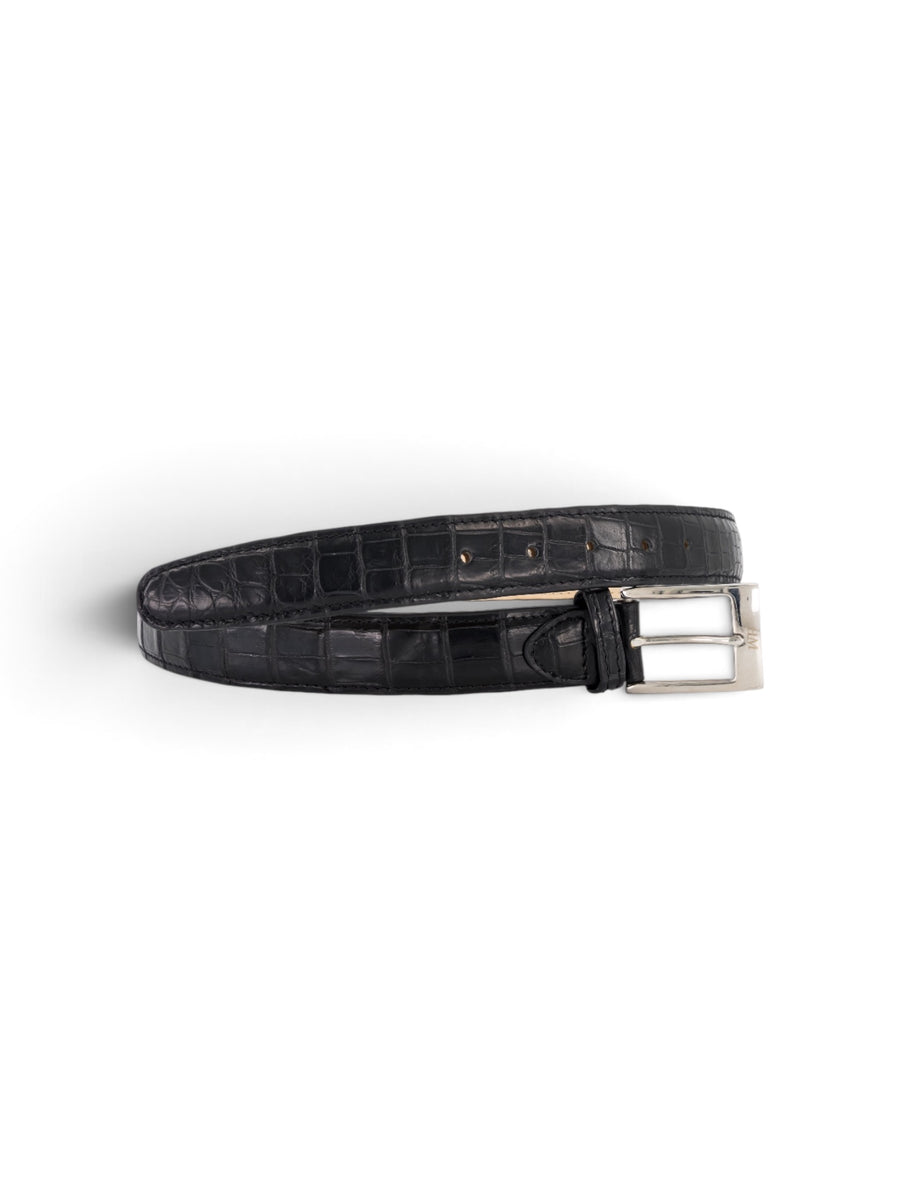 Crocodile Belt in black #color_Black