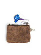 Leather Clip on Pouch in dark brown, view 2 #color_Dark Brown