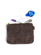 Leather Clip on Pouch in two tone brown, view 3 #color_Two Tone Brown
