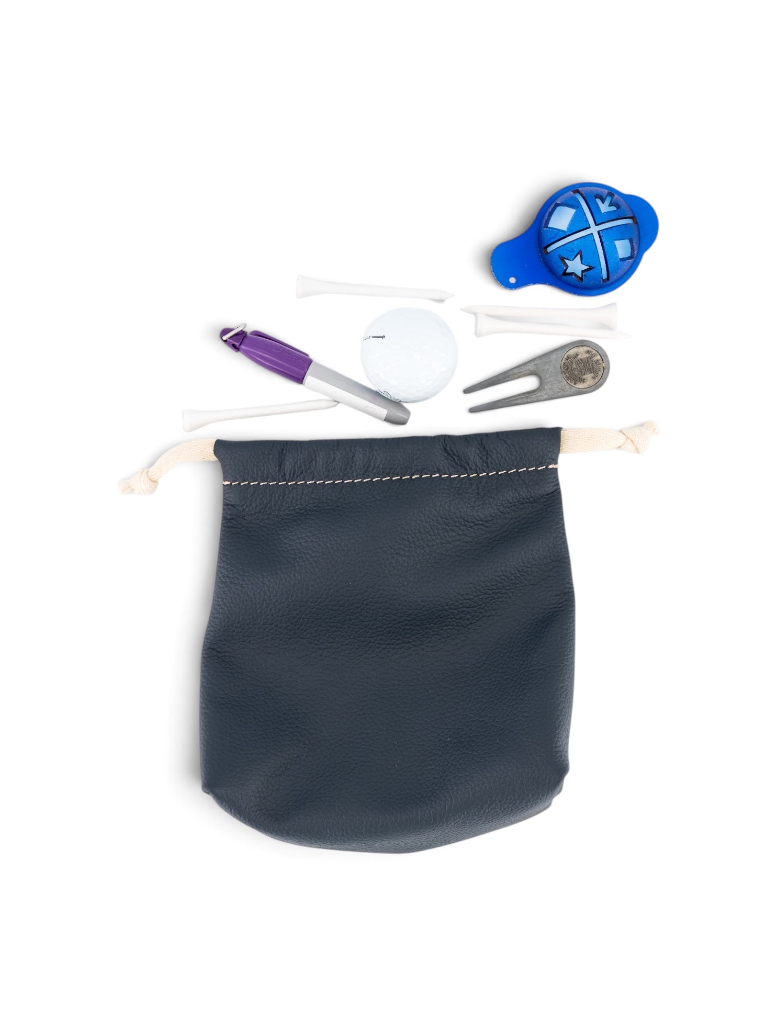 Drawstring Pouch in navy, view 2 #color_Navy
