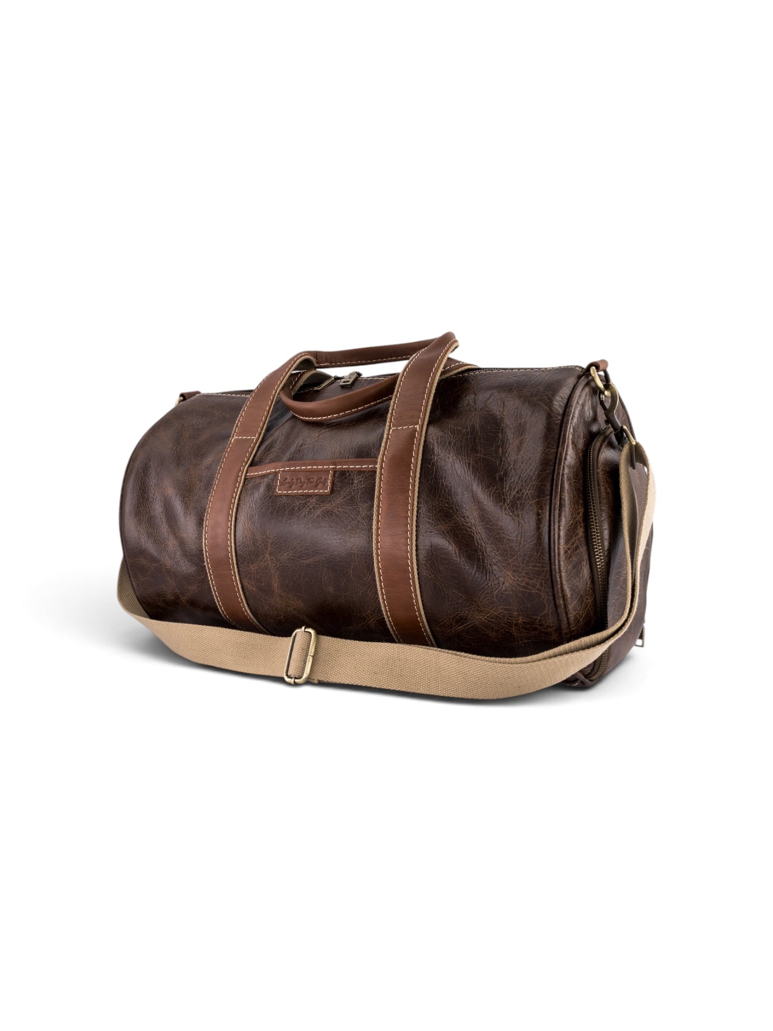 Golf Duffle in two tone brown & cream #color_Two Tone Brown & Cream