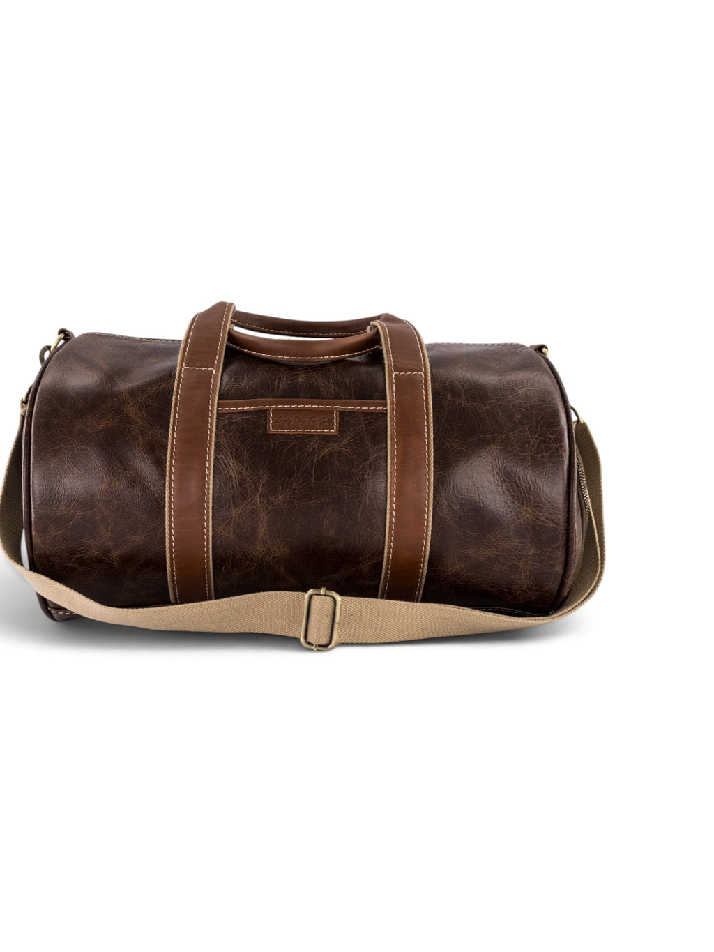 Golf Duffle in two tone brown & cream, view 2 #color_Two Tone Brown & Cream