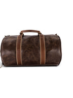 Golf Duffle in two tone brown & cream, view 3 #color_Two Tone Brown & Cream