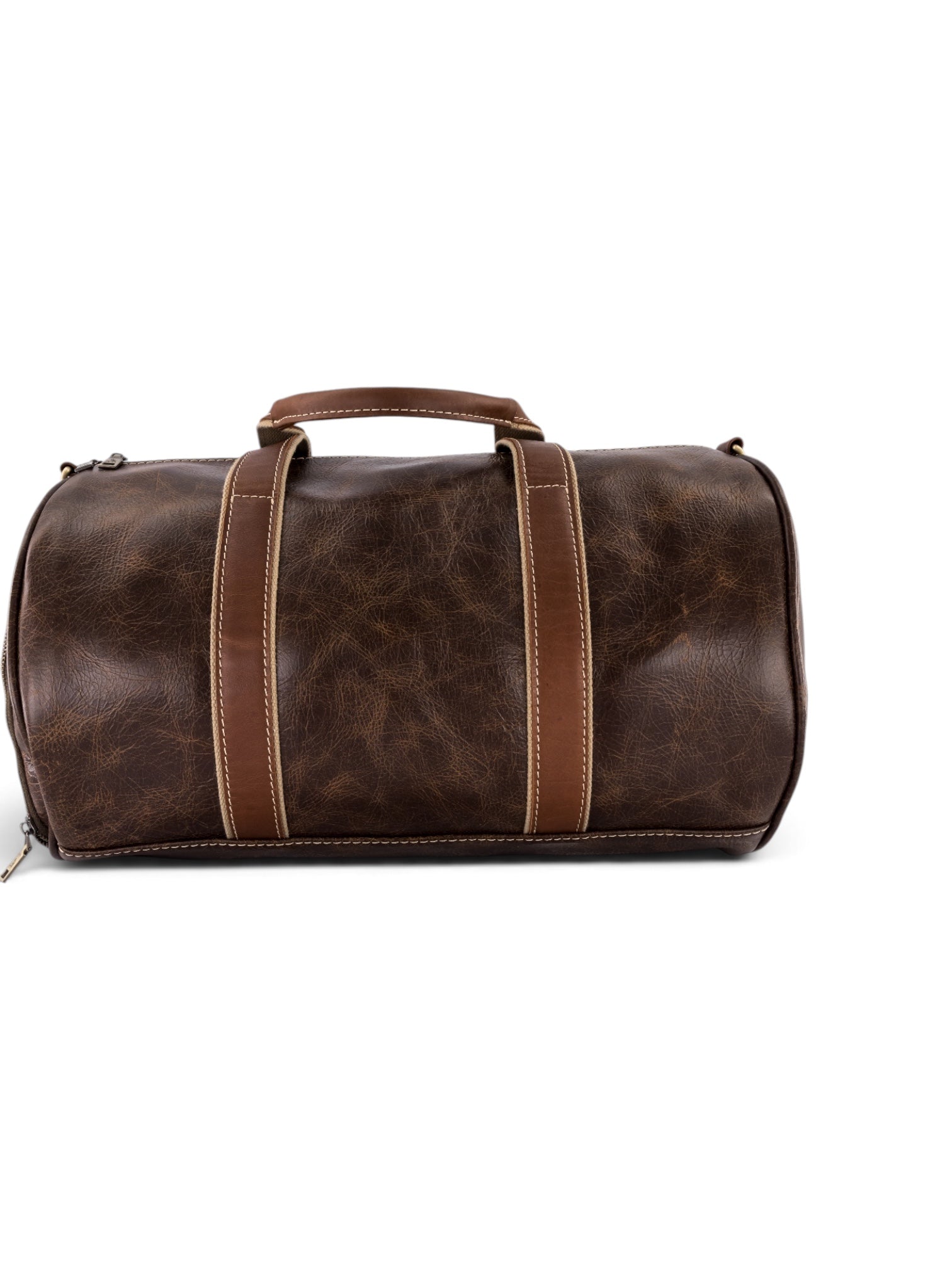 Golf Duffle in two tone brown & cream, view 3 #color_Two Tone Brown & Cream