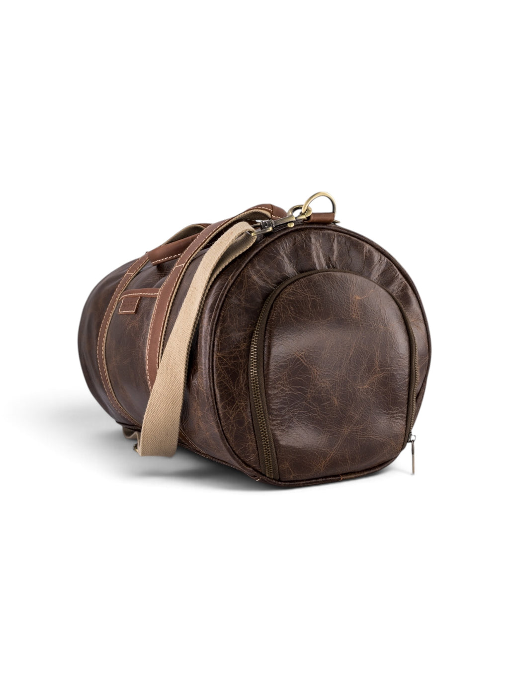 Golf Duffle in two tone brown & cream, view 4 #color_Two Tone Brown & Cream