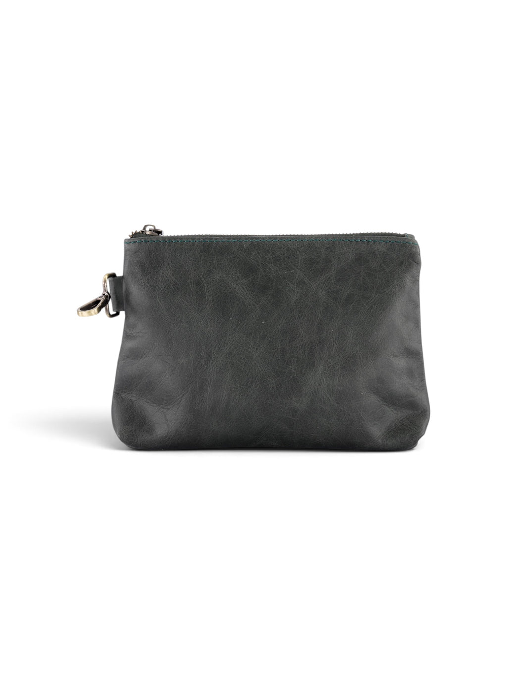 Leather Clip on Pouch in green #color_Green