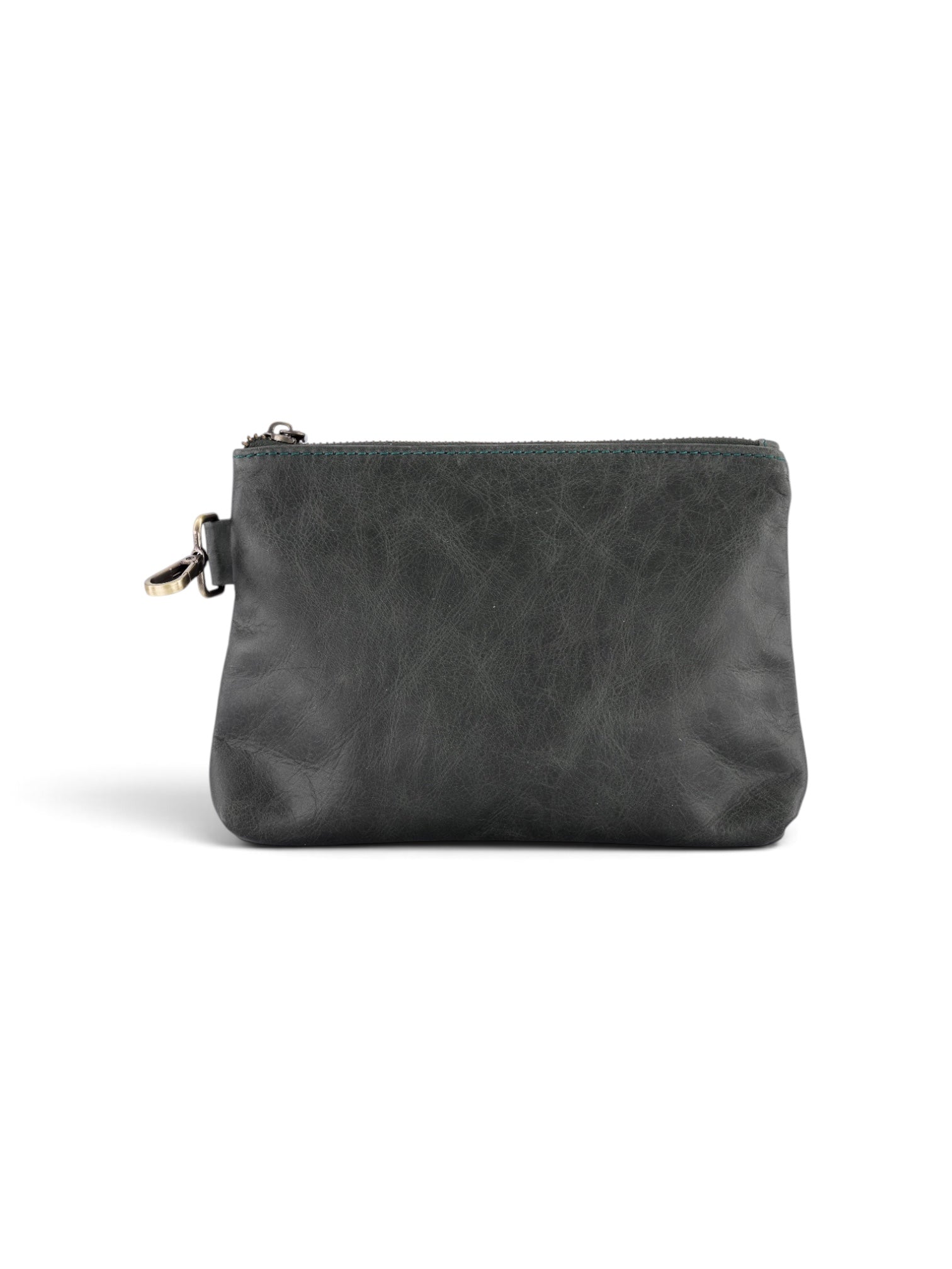 Leather Clip on Pouch in green #color_Green