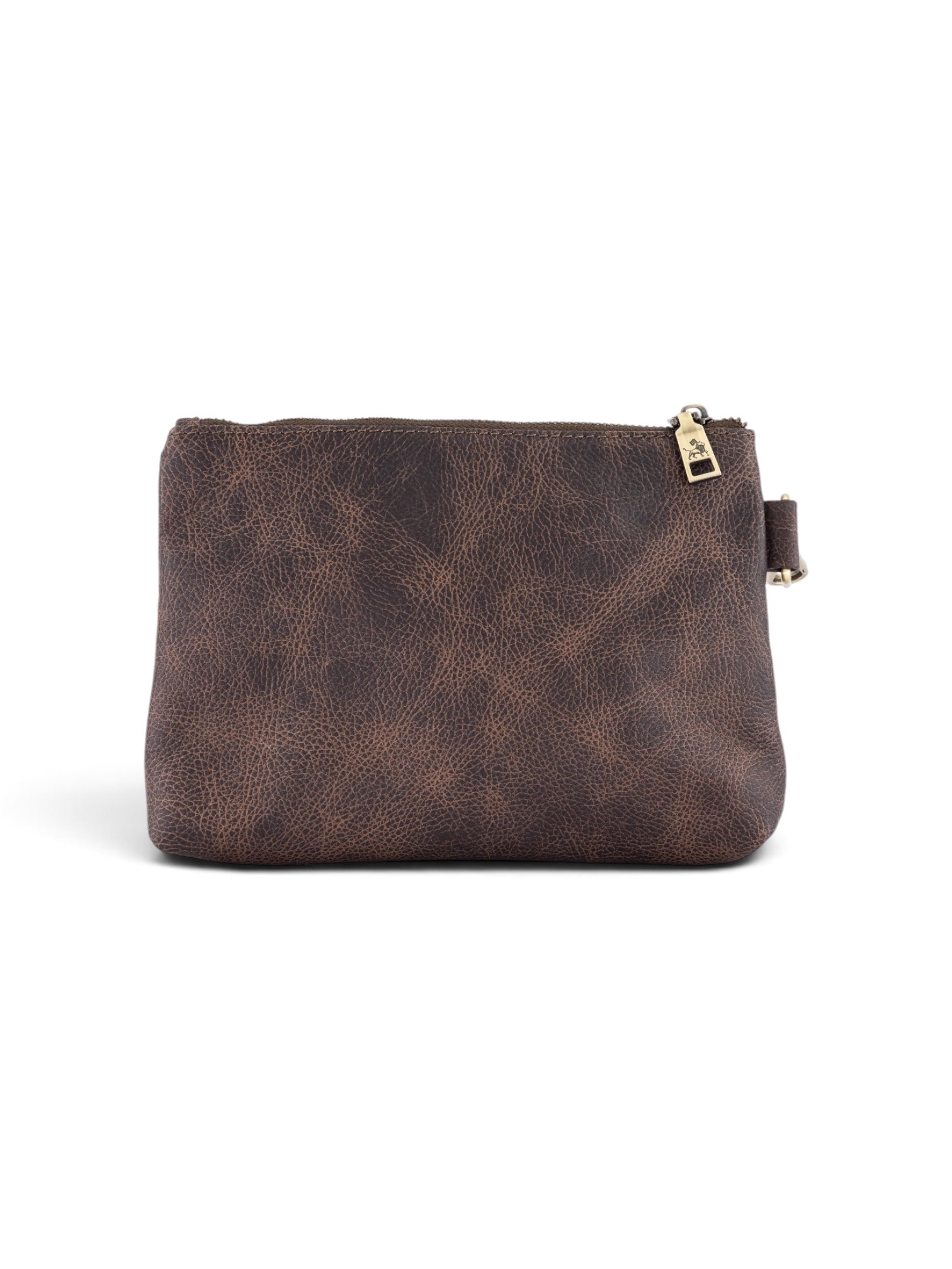 Leather Clip on Pouch in two tone brown #color_Two Tone Brown