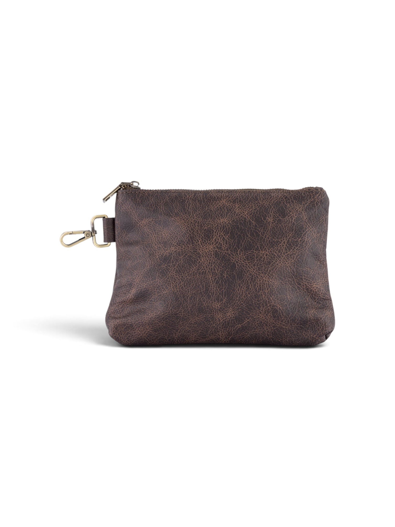 Leather Clip on Pouch in two tone brown, view 2 #color_Two Tone Brown