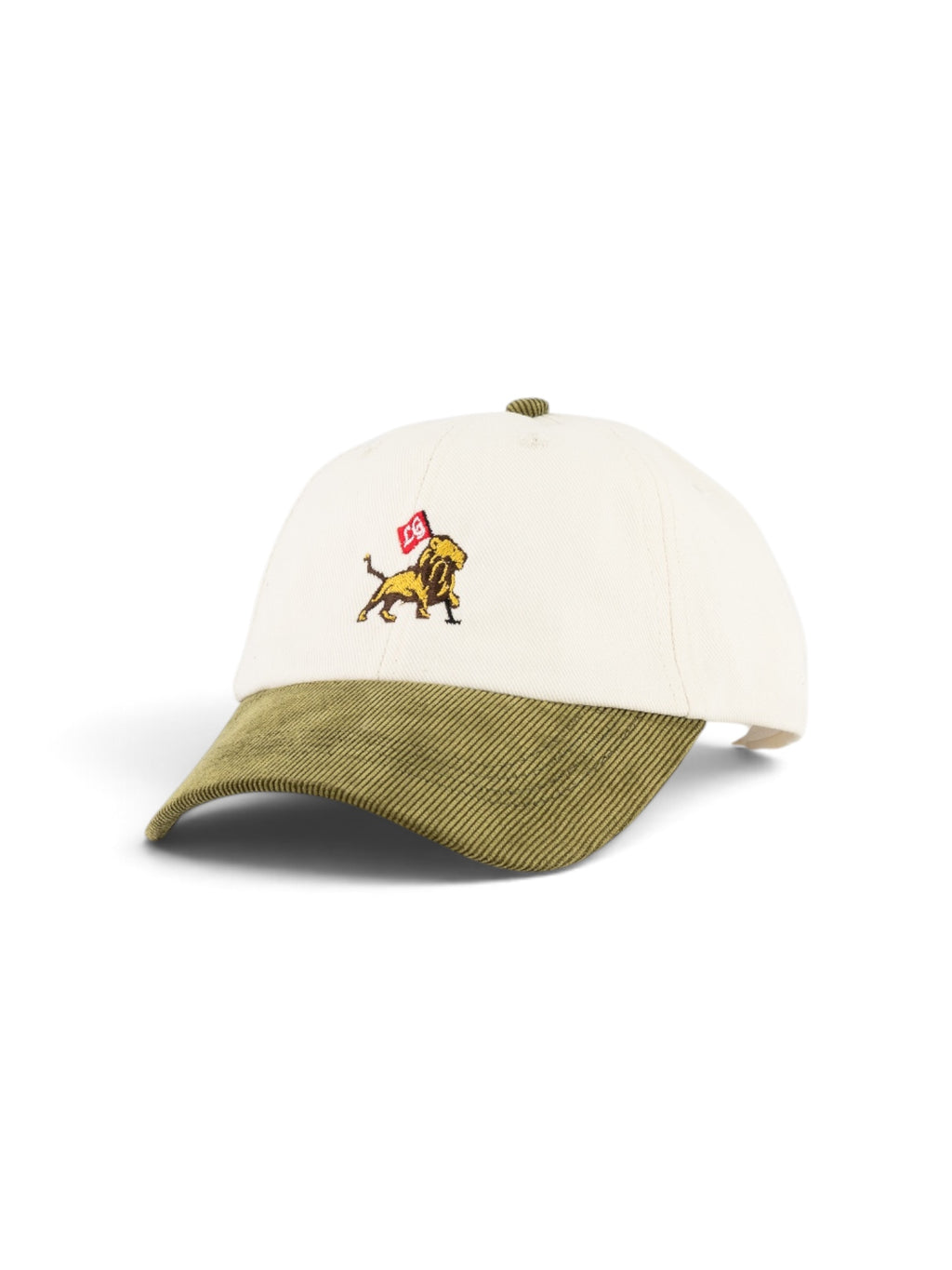 Lion Corduroy cap in olive #color_Olive