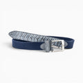Stonewash Ostrich + Webbing belt, view 3 #color_Navy
