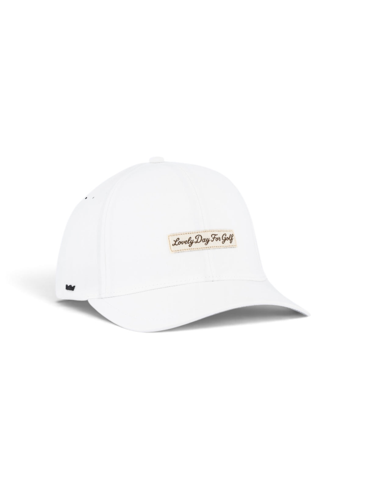 Woven Fitted cap in white, view 3 #color_White