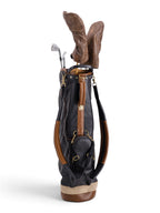 Black, Tan Trim Leather Sunday Bag golf bag