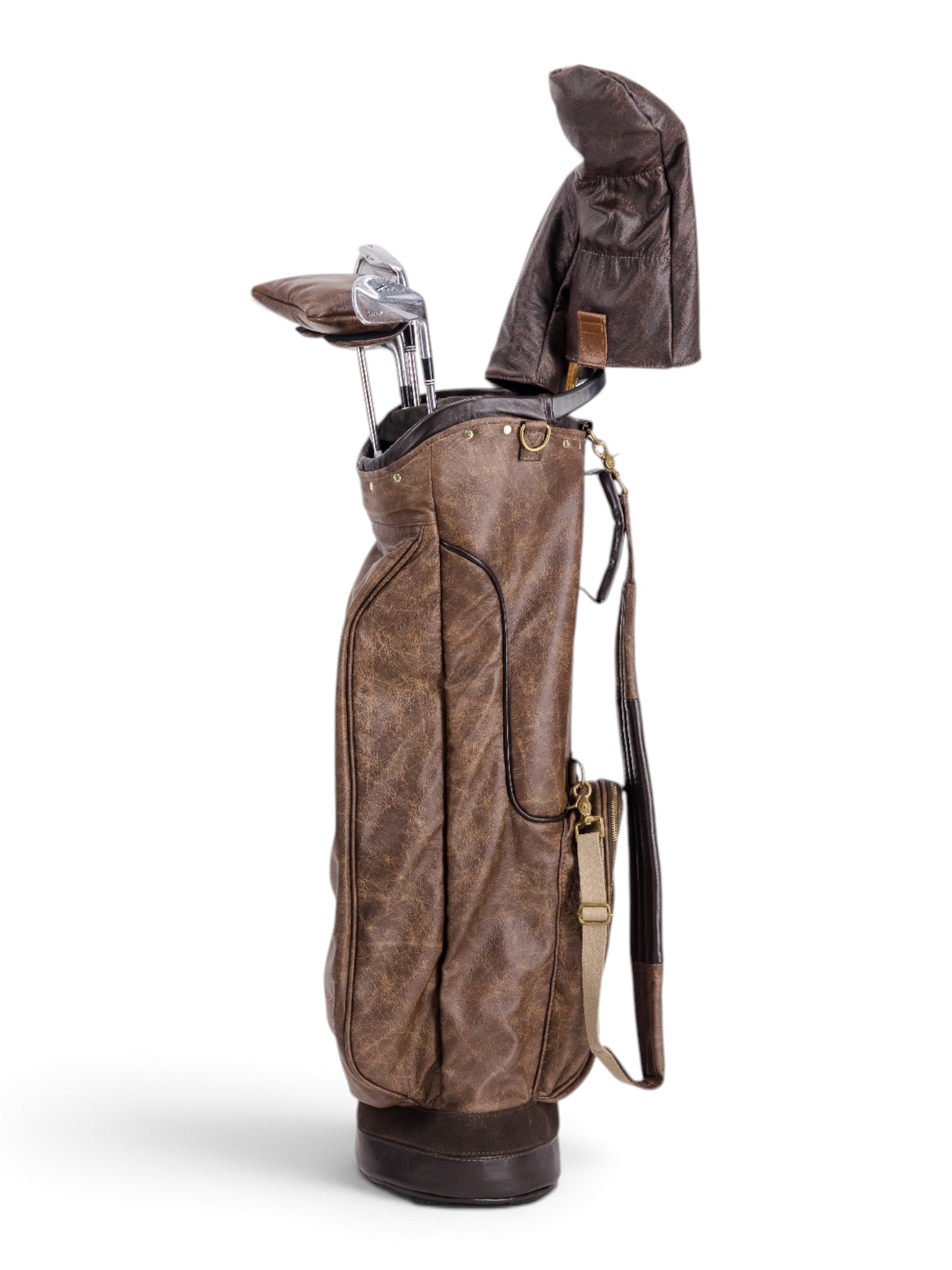 Brown, Chocolate Trim Leather Sunday Bag