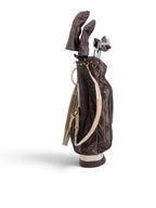 Brown, Cream Trim Leather Sunday Bag golf bag, view 7