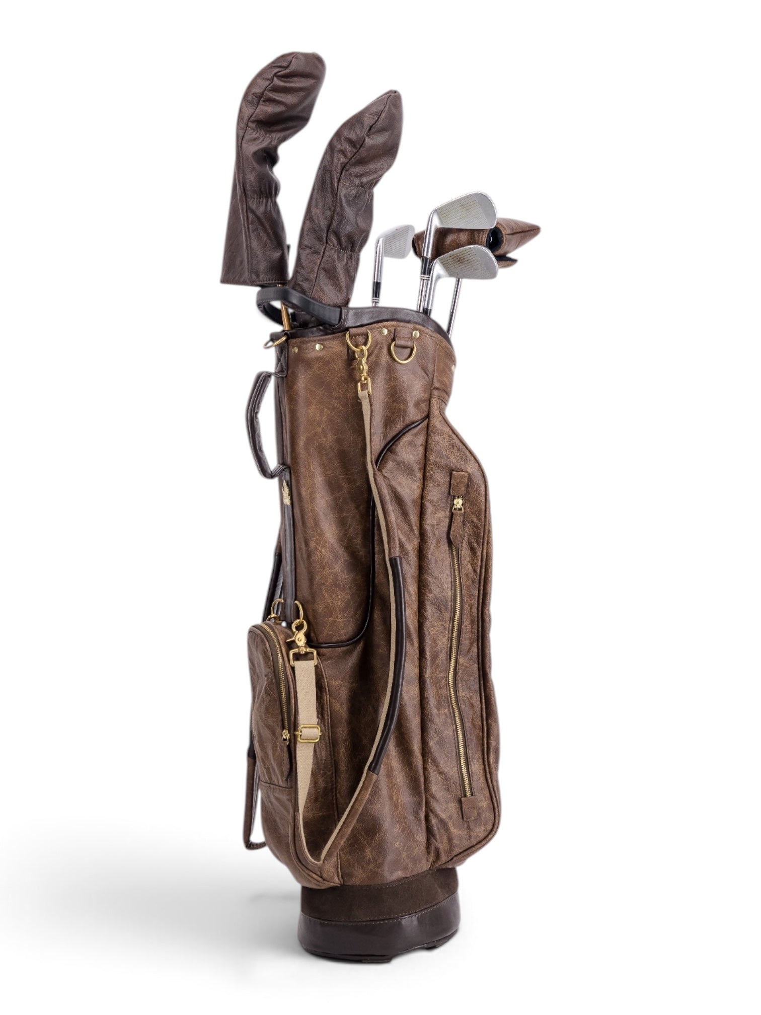 Brown, Chocolate Trim Leather Sunday Bag