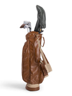 Tan, Subtle Cream Trim Leather Sunday Bag golf bag, view 6