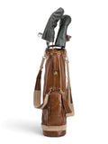 Tan, Subtle Cream Trim Leather Sunday Bag golf bag