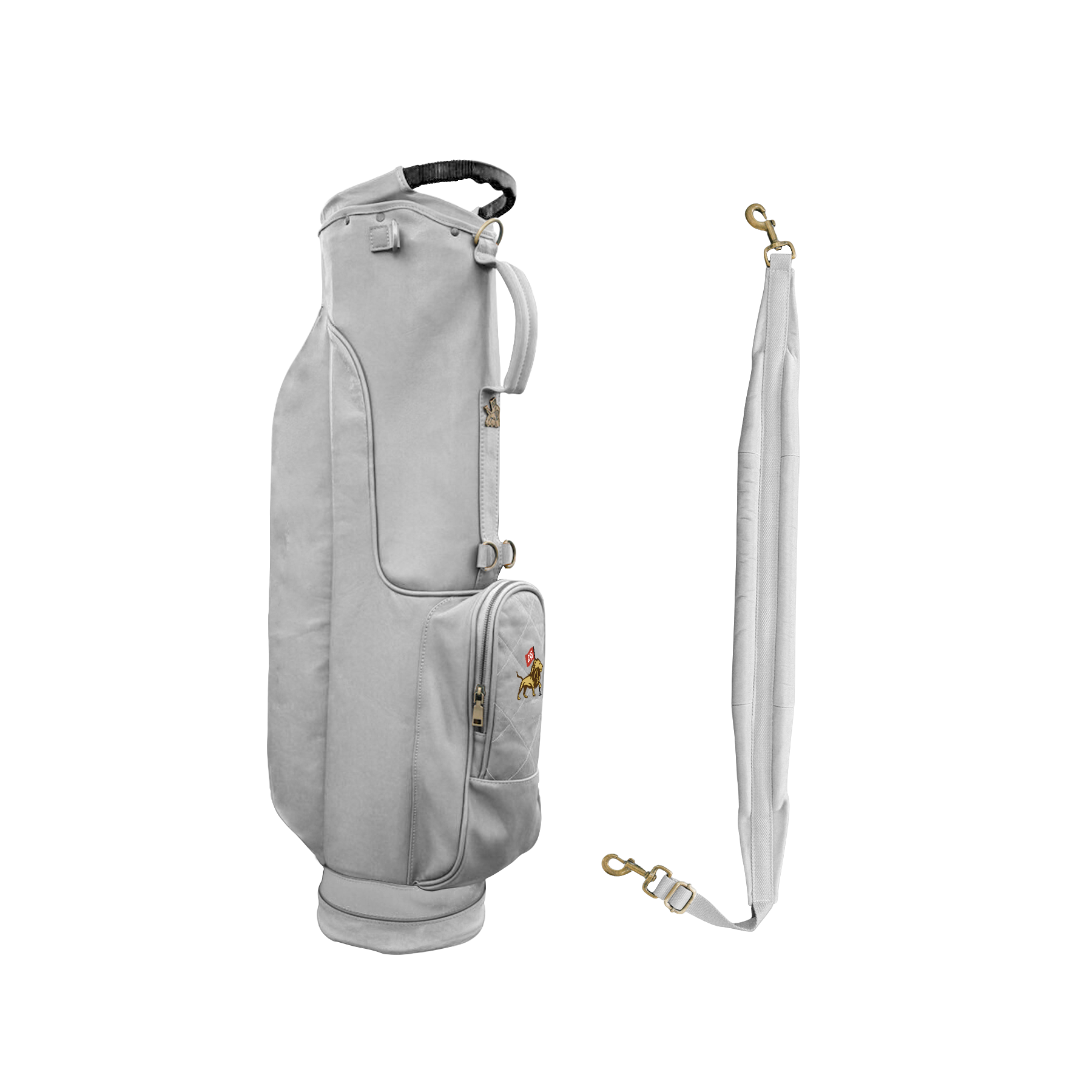 The blank Custom Leather Golf Bag template, before a colourway is chosen