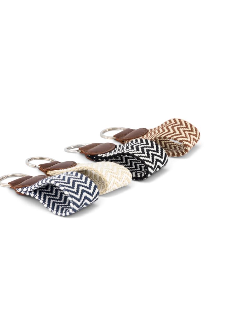 Woven key rings in all seven colourways