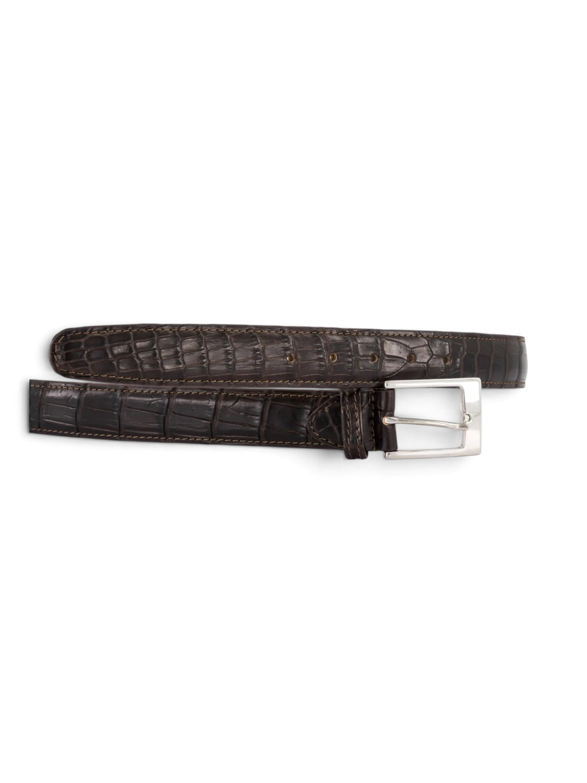 Crocodile Belt in dark brown #color_Dark Brown