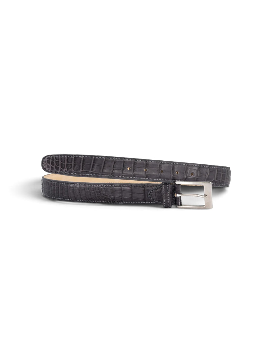 Crocodile Belt in dark grey #color_Dark Grey