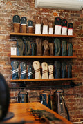 Headcovers on the shelves at the Lovely Day For Golf shop, Old Biscuit Mill